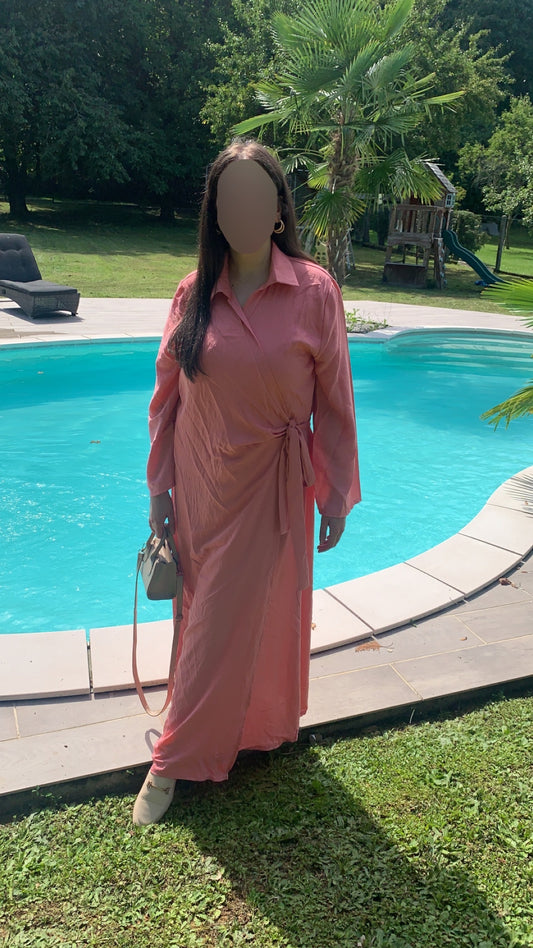 Robe à nouer rose